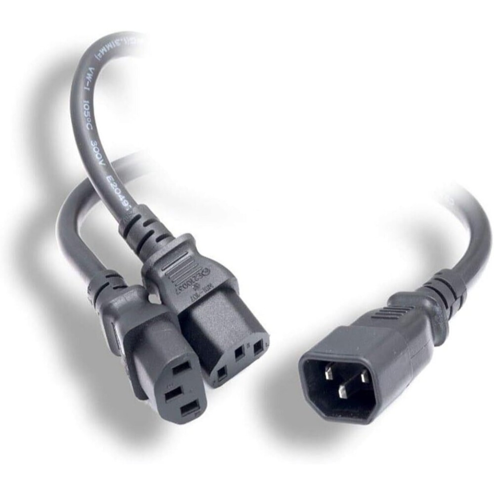 Monoprice Power Cord Splitter - 6ft - Black, IEC 60320 C14 to 2x IEC 60320 C13